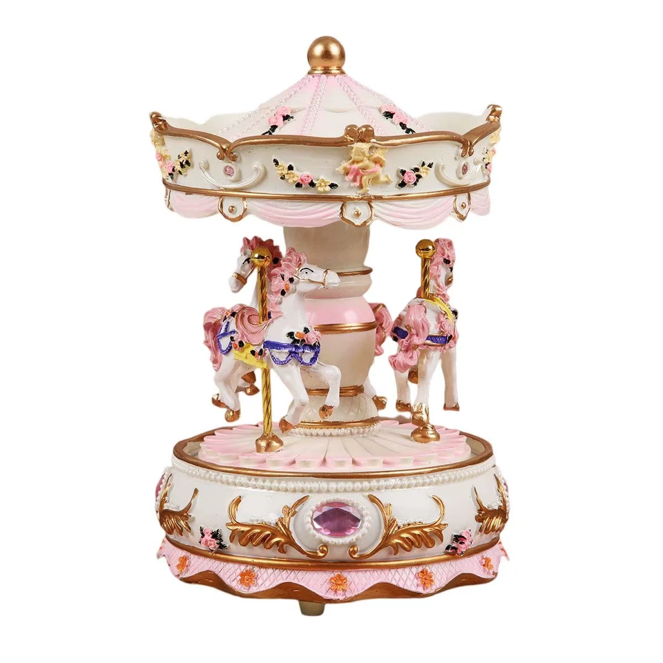 Carousel Music Box Decoration Home Rotating Horse - image 2 of 4