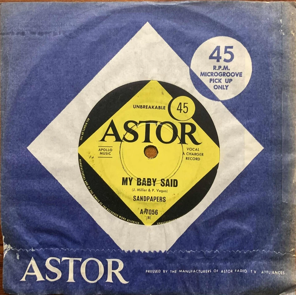 Sandpapers - Ain't Gonna Kiss Ya / My Baby Said 1966 Astor Soul Oz 45 - Image 2 of 2