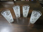 MCM Atomic Snowflake Glasses 12oz Tumblers Frosted Set of 4 VTG 1950s 60s