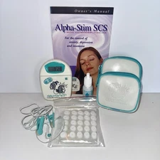 ALPHA-STIM SCS STRESS CONTROL SYSTEM Tested & Working Bag Included