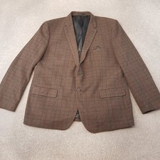 TU Mens Jacket 52R Brown Red Tweed Blazer Hacking Country Shooting Game Wool