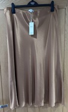 M&S Ladies Bias Cut Satin Slip Skirt Size 20 Reg BNWT, Soft Bronze RRP £35