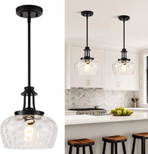 Modern Pendant Lights Kitchen Island, Matte Black Pendant Light Fixtures with 10