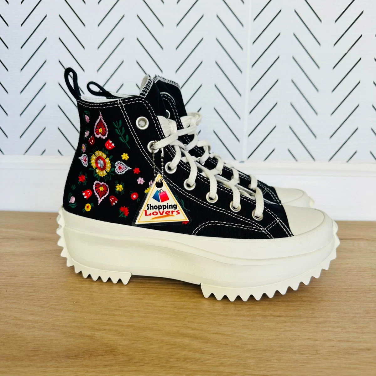 Converse Run Star Hike Platform High Floral Embroidery for 