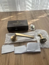 Signature Hardware SHLZTHBG Lentz Wall-Mounted Toilet Paper Holder Brushed Gold