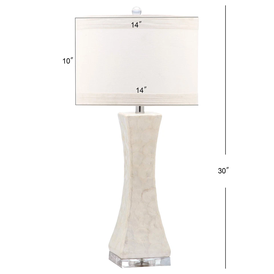 Colección de iluminación Shelley Coastal blanco cóncavo Capiz Shell 31 pulgadas dormitorio... Foto 4 de 4