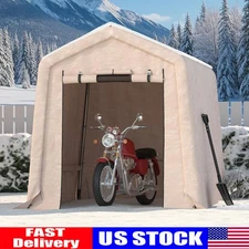 6x8FT Portable Outdoor Storage Shed Shelter with Zipper Roll-Up Door &Vent Khaki