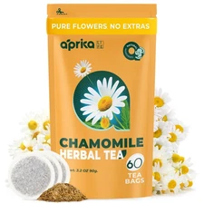 Chamomile Tea bags - no stems, 100% Natural Herbal Tea, 60 bags, USA seller
