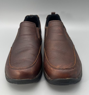 L.L.Bean Men's Brown Leather Comfort Cushioned Slip-On Shoes 257064 Size 10M New