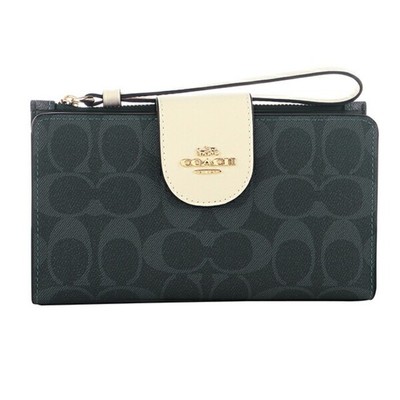 Coach Outlet Signature Colorblock Tech Geldbörse Blau Neu aus Japan