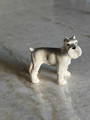 VTG Porcelain Schnauzer Scottish Doggie Puppy Dog hand-painted Japan Bone China