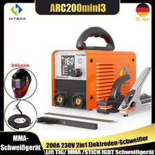 HITBOX Schwei&szlig;ger&auml;t 200A 220V Lift-WIG ARC Elektrodenschwei&szlig;er LED & TIG-Brenner