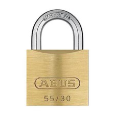 Abus 55/30 Ka Padlock, Keyed Alike, Standard Shackle, Rectangular Brass Body,