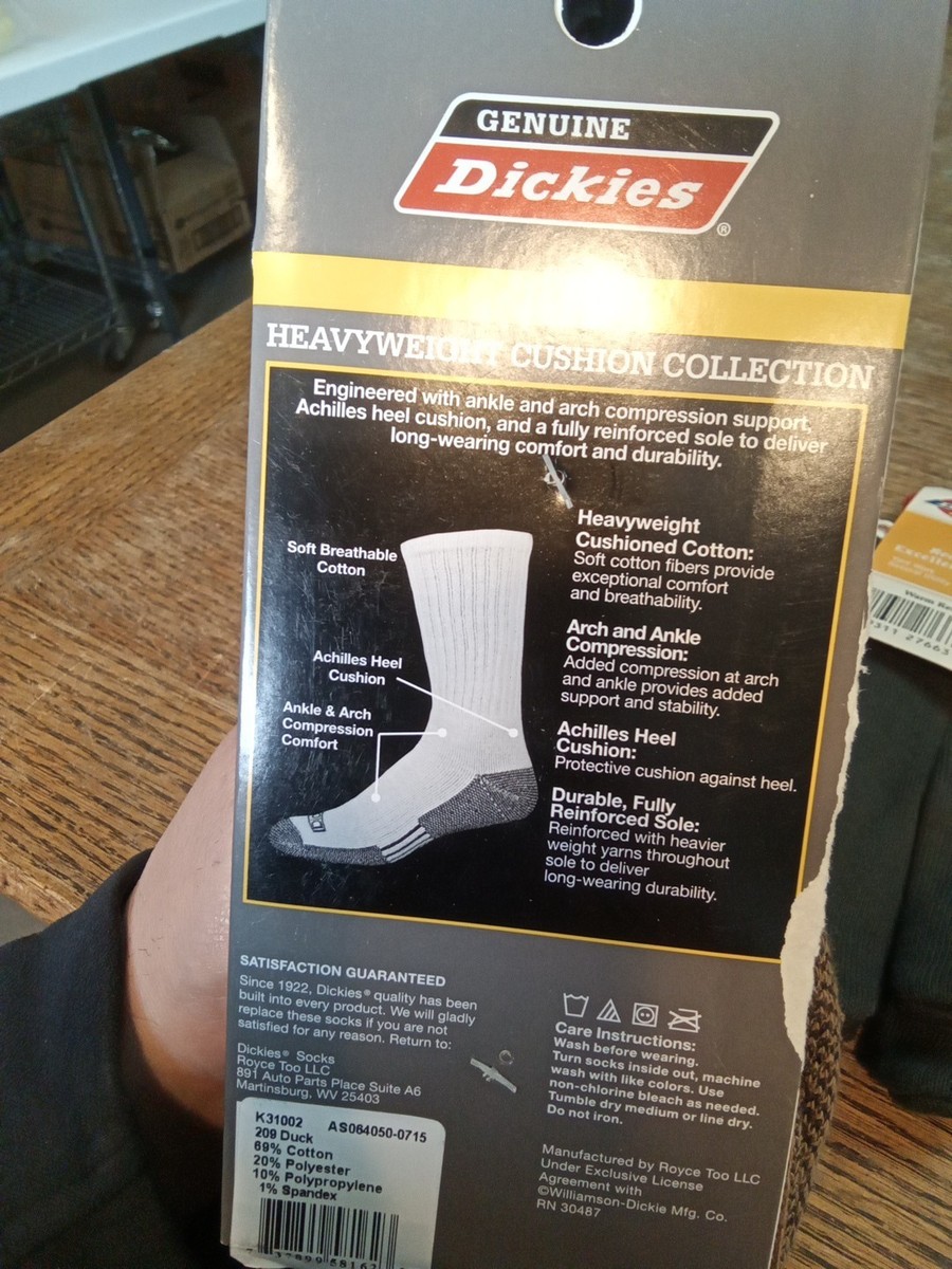 3 Pair Dickies Boot Work Sock Brown 6-12 And Pair Of Jersey Glove