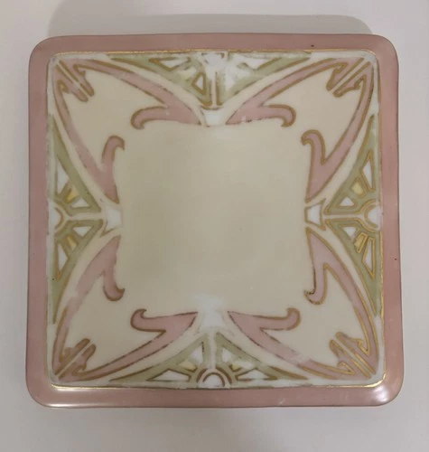 Antique Bohemian Art Nouveau Porcelain Trivet Teapot Stand Secessionist Gold video thumbnail