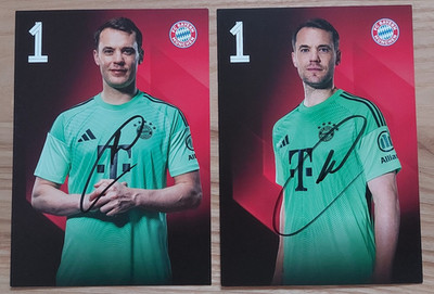 Manuel Neuer - signiert - 2x Autogrammkarte Bayern 1. + 2. Satz AK 2025-26 25-26