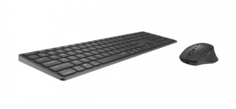 Rapoo 9800M Deskset Dual Wireless Keyboard Mouse 1.600 DPI Aluminium Grey DE
