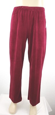 NEW ERIKA Petite Suede Pants Women's Size PL Burgundy
