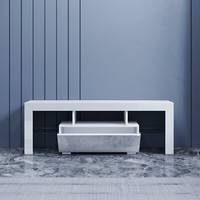 Tv Schrank Lowboard Weiß Hochglanz Tv Board Fernsehtisch Mit Led Beleuchtung 130