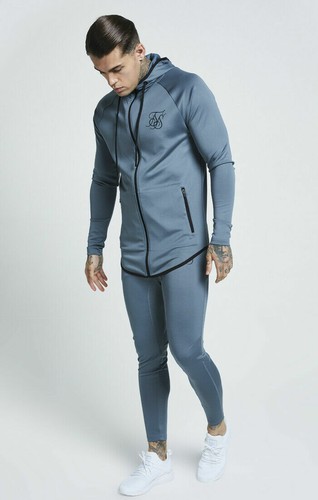 Top/sudadera con capucha SikSilk para atleta con cremallera - gris agua - talla XS (Reino Unido) - Imagen 3 de 4