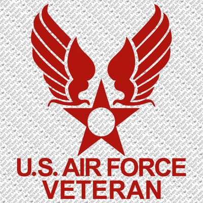 INDIGOS UG Adesivo Per Auto 'US Air Force Veteran Wings' Con Logo Alato, Nero, 127x129 Mm, Taglio Sagomato, Resistente UV - 5