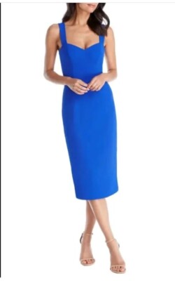 DRESS THE POPULATION NICOLE SWEETHEART NECK ELECTRIC BLUE COCKTAIL DRESS M