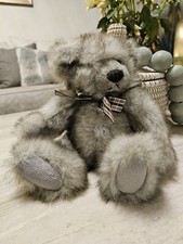 Russ Berrie Jefferson 2410 Dark Grey Vintage Collectible Teddy Bear Plush Toy