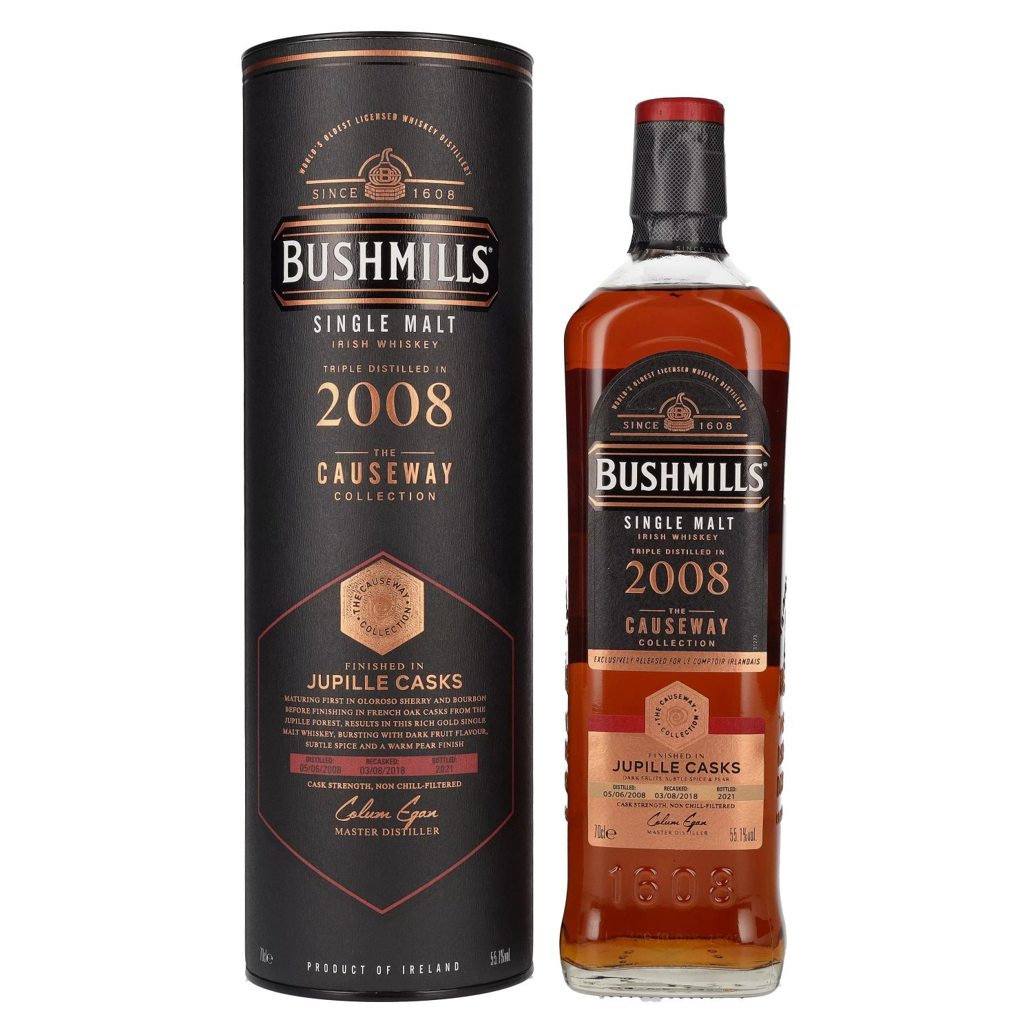 Bushmills THE CAUSEWAY COLLECTION Single Malt Irish Whisky Jupille Casks 2008