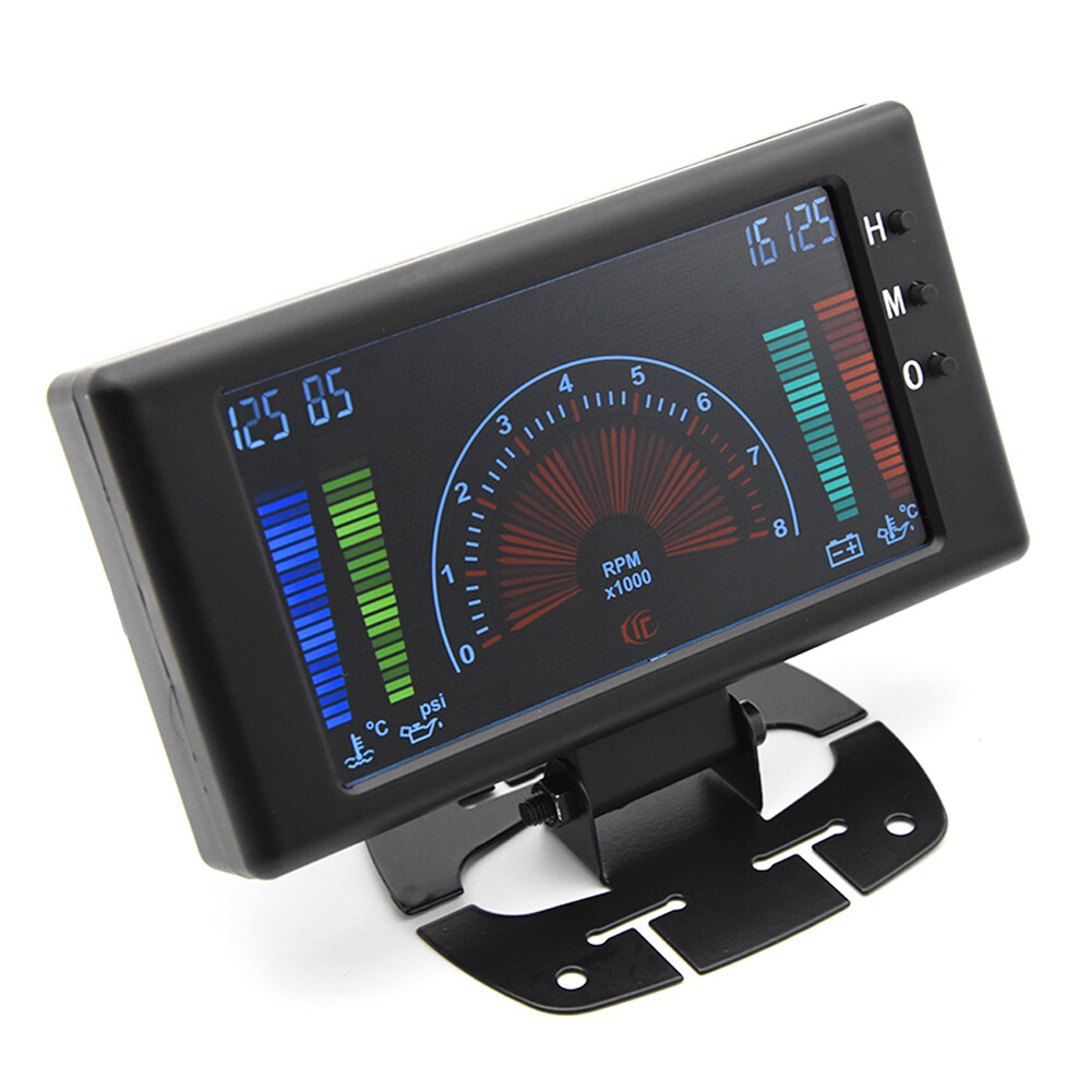 LCD Digital 6 in1 Car Water Oil Temp RPM Tach Meter Volts RPM Oil