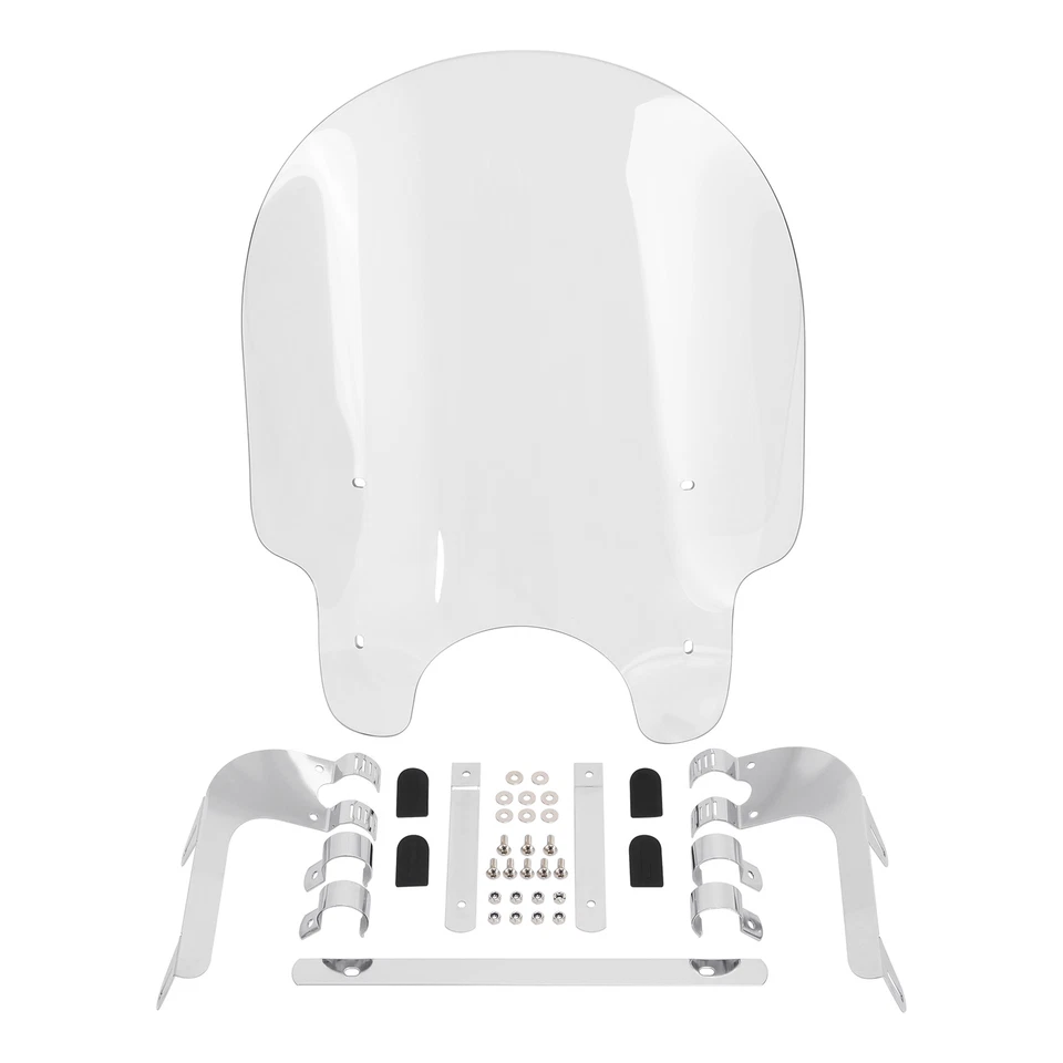 Abrazaderas transparentes de 39 mm parabrisas apto para Harley Sportster XL883 1200 Dyna Foto 3 de 4