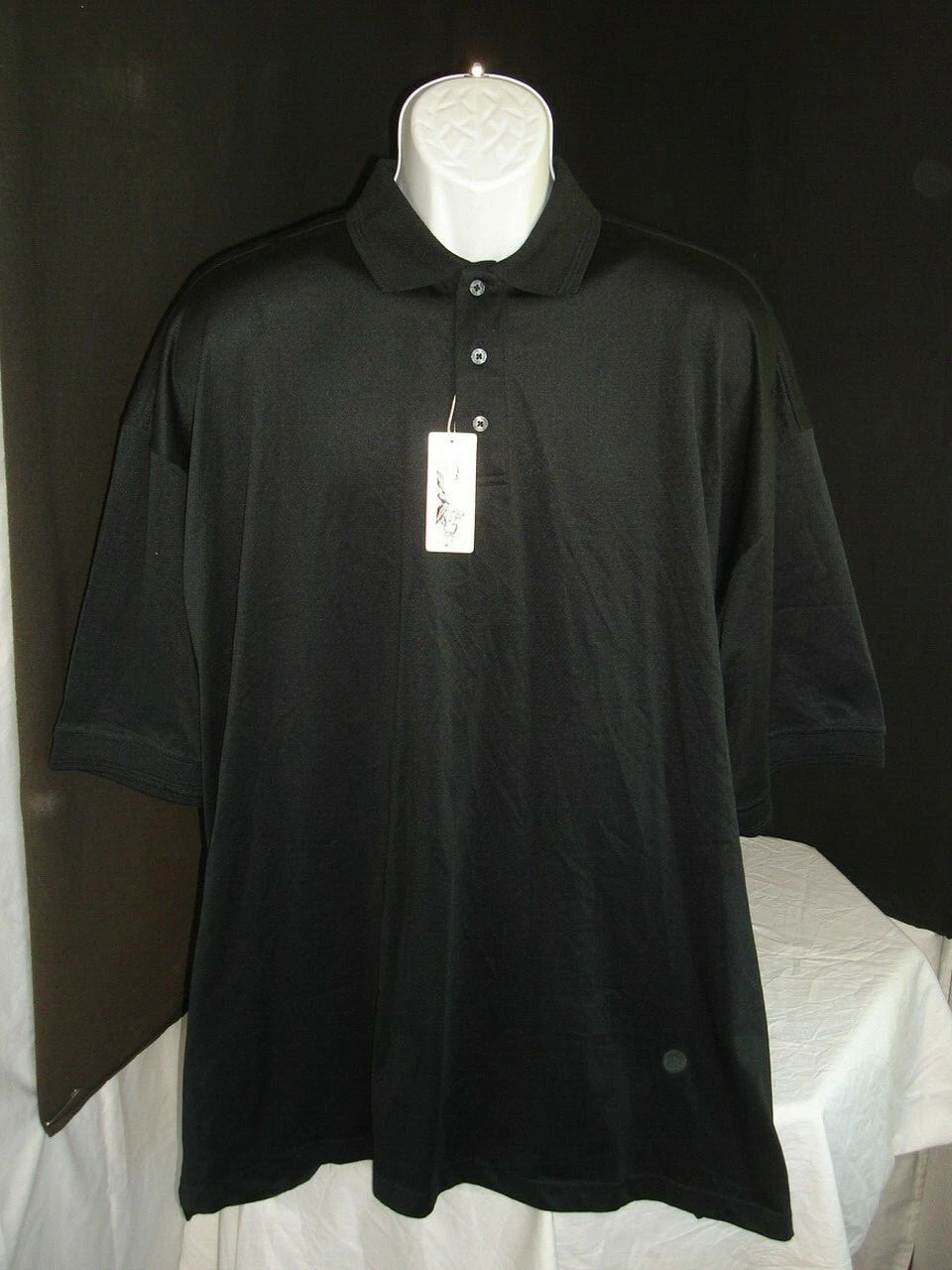NWT Eagle dry goods Solid Black Cotton/Poly Blend S/S Polo Shirt Sz. 3XL