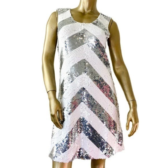 Alice and olivia sales white sequin dress