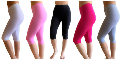 Kinder Mädchen Leggings 3/4 Leggins Hose Kurzehose Capri 3-er, 5-er Pack 134-158