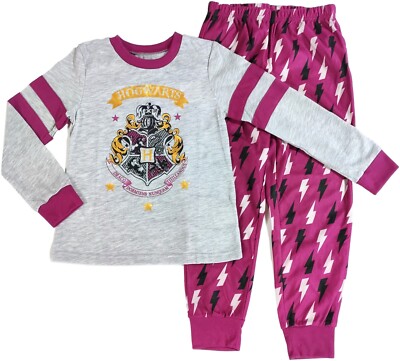 Harry Potter Pajamas SMALL 6-6X GIRLS Hogwarts Crest Long Sleeve PJ Shirt  Pant