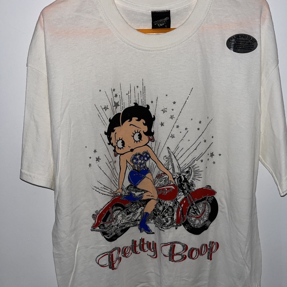 Vintage 1994 Betty Boop Motorcycle Glitter M Diamond Dust T Vintage 1994 Betty Boop Motorcycle Glitter M Diamond Dust T
