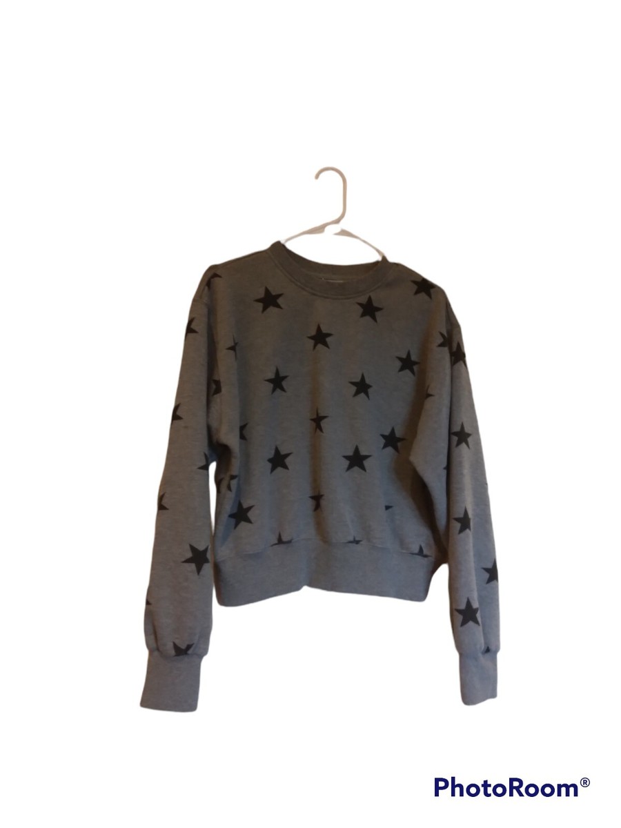 reflex gray black stars sweatshirt juniors large | eBay