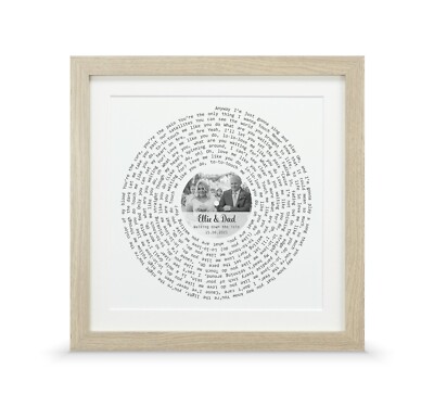 Personalisierter Songtext Druck - individuelles Vinyl Schallplatte Geschenk - Hochzeitstag