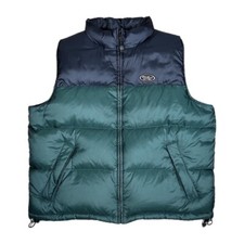 Vintage Eddie Bauer Ebtek Goose Down Puffer Vest XL Green Black