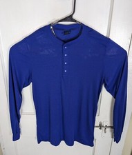 Vintage 90s Patagonia Capilene Snap Henley Baselayer 1991 Blue USA Made Large