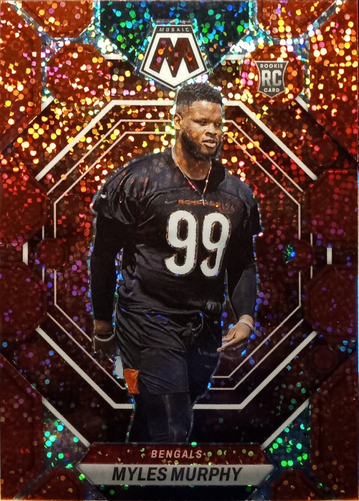Myles Murphy RC Bengals Red Sparkle Prizm SP 2023 Panini Mosaic Sparkle #351 LTD