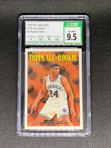 1993-94 Topps Gold #150 Jim Jackson ALL ROOKIE TEAM CSG 9.5 Gem Mint w sub grade