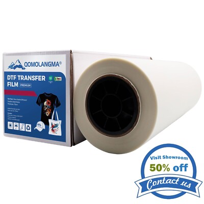 US STOCK 17'' x 328' PET DTF Transfer Film Double Sided Warm-Peel for Fabric