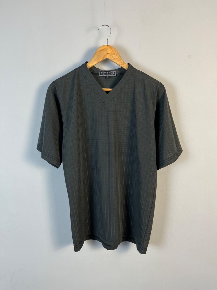 Versace Jeans Couture Vintage Men Grey Y2K AvantGarde Tee Shirt Italy Size M