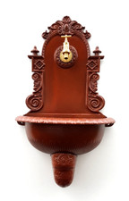 Stilarts Wandbrunnen gro&szlig; 72cm komplett Waschbecken Becken Garten antik Bassena