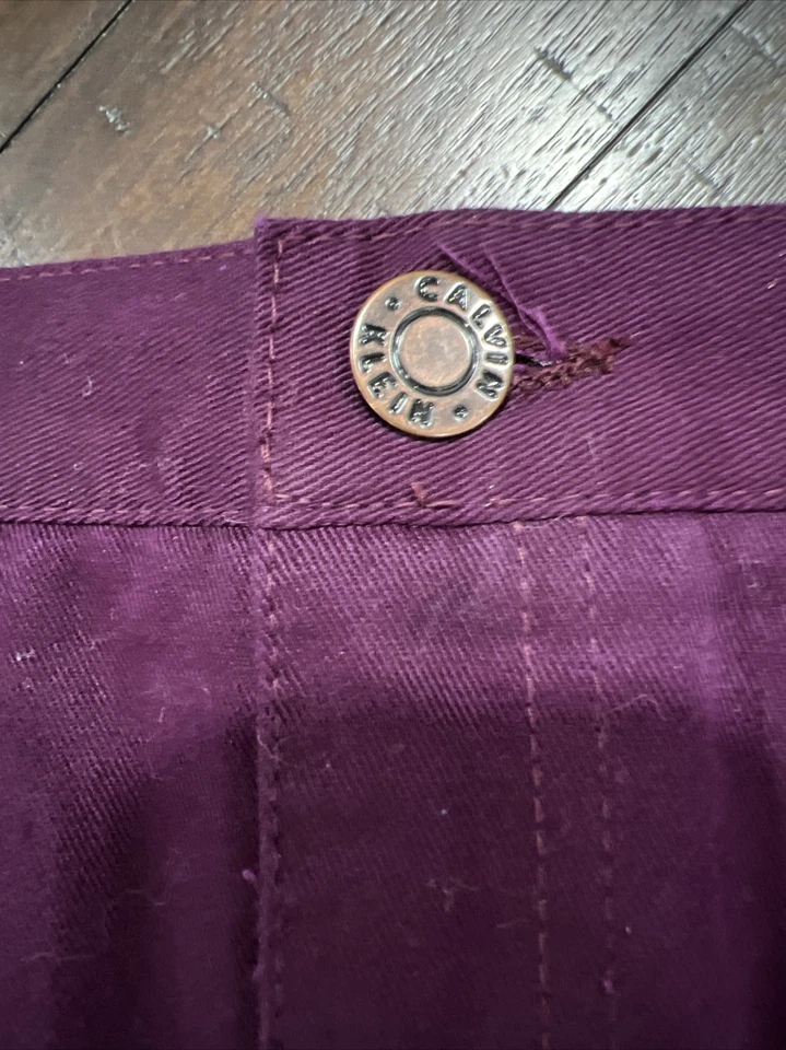 Falda Denim Vintage CALVIN KLEIN Ciruela Púrpura Para Mujer Talla 8 Union Hecha en EE. UU. Foto 3 de 4