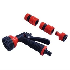 ​5 Way Garden Hose Spray Nozzle Set – Hosepipe Gun Tap Adapter Fitting Connector