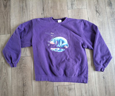 Disney Eeyore Smile Purple Glitter Winnie The Pooh Sweatshirt Women's Large