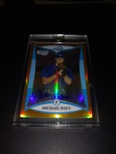 MICHAEL WATT 2008 BOWMAN CHROME ORANGE REFRACTOR AUTOGRAPH #D 21/25 