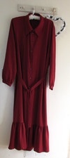 Primark Long Midi Shirt Dress Winter Berry Size 16 Prairie