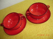 "Thomas Scandic rot "  2 x Gedeck  2 tlg.  - Suppentasse mit Unterteller ( 2 )
